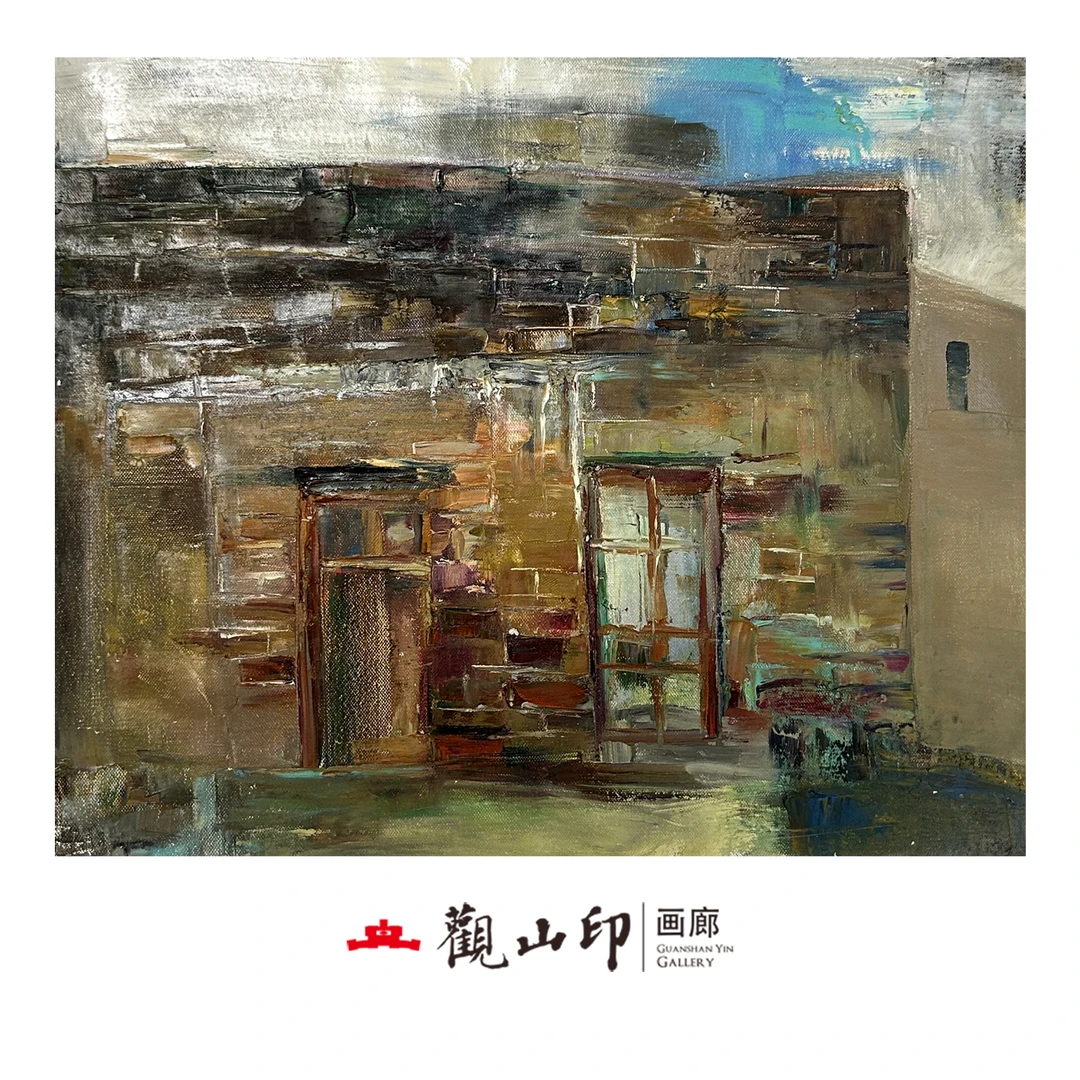 L原创手绘风景油画58x48cm乡村作品8415