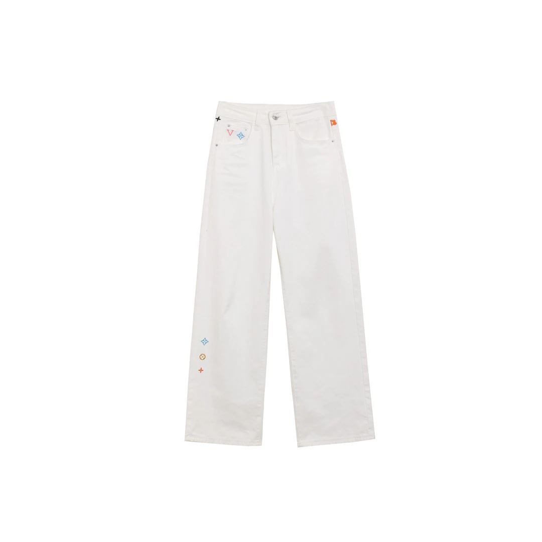 2025春夏新款 女士时尚百搭水洗白色牛仔裤（D12VL53CK03）