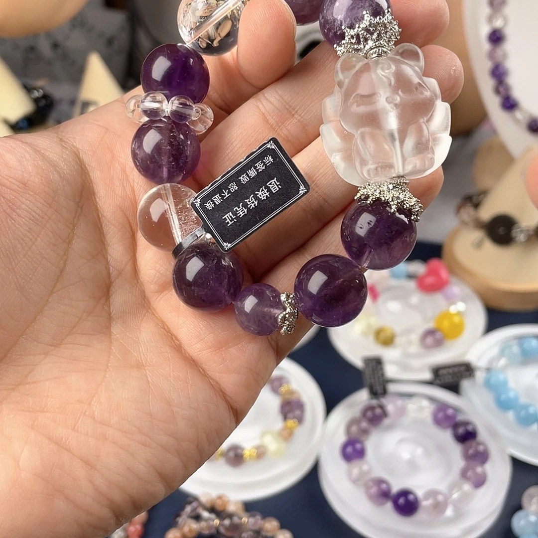 银S925镀金镶嵌手链水晶