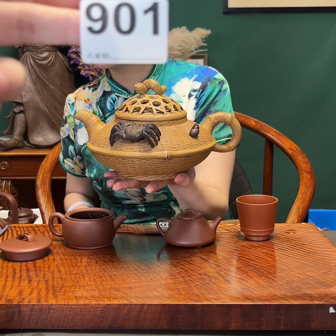 紫砂茶宠蟹篓壶901