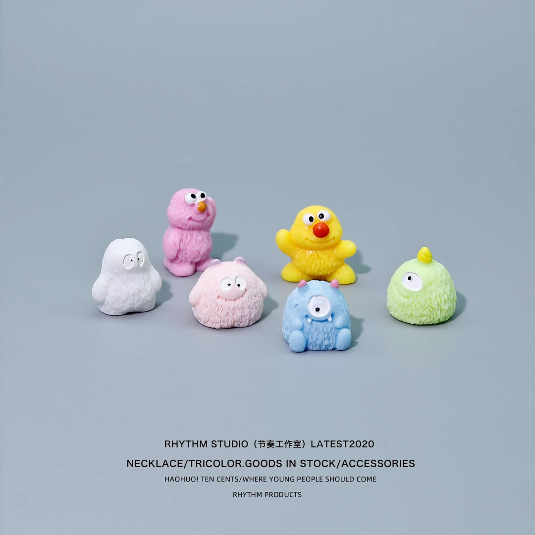 无聊了！摆一堆可爱创意小毛怪动物摆件情绪治愈办公桌解压装饰品