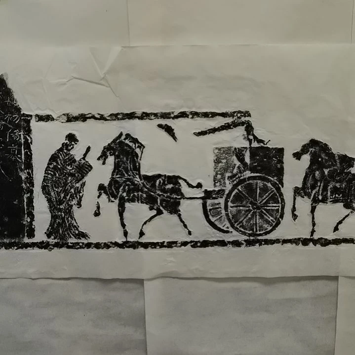 昌化石印石车马出行图