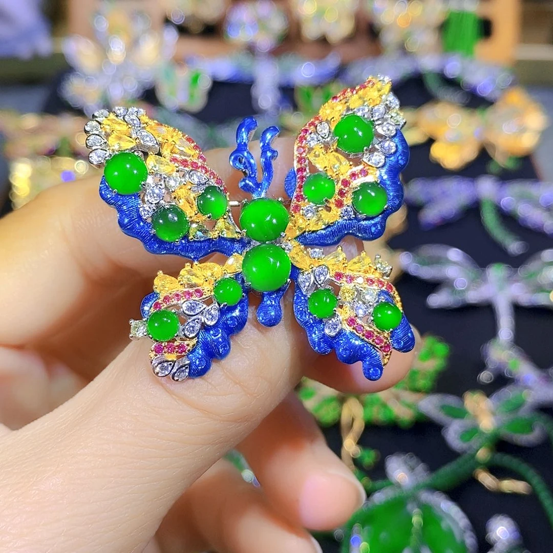 吊坠(不含链)银S925镶嵌翡翠