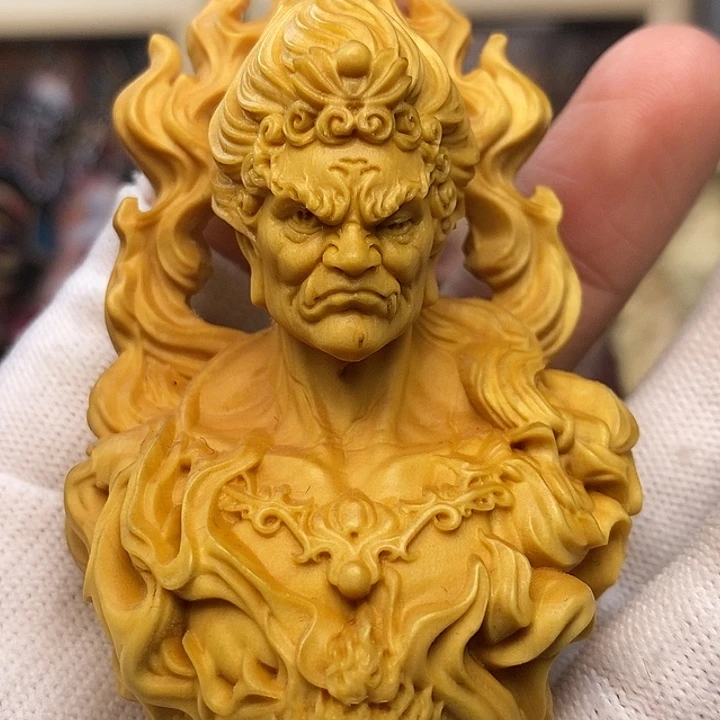 木黄杨木不动明王摆件