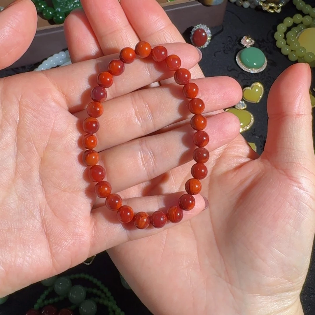 南红玛瑙7mm手串未镶嵌