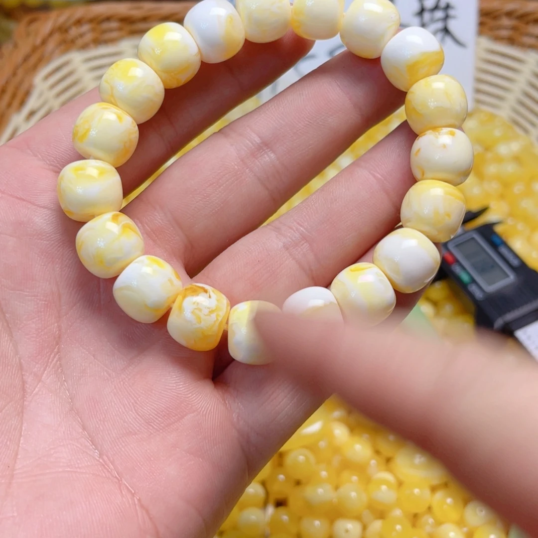 琥珀未镶嵌手链12mm