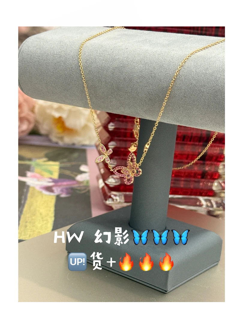 铜合金项链 【格拉 粉色幻影蝴蝶】ally同款 亚洲限定爆款百搭项链