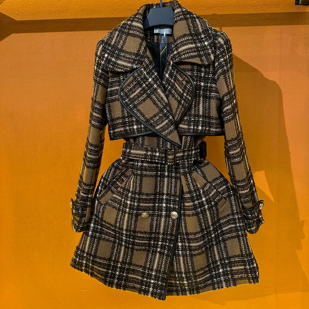 【金爷专属2】品牌秋冬高级感收腰显瘦小香风格子女士外套AL2-J13