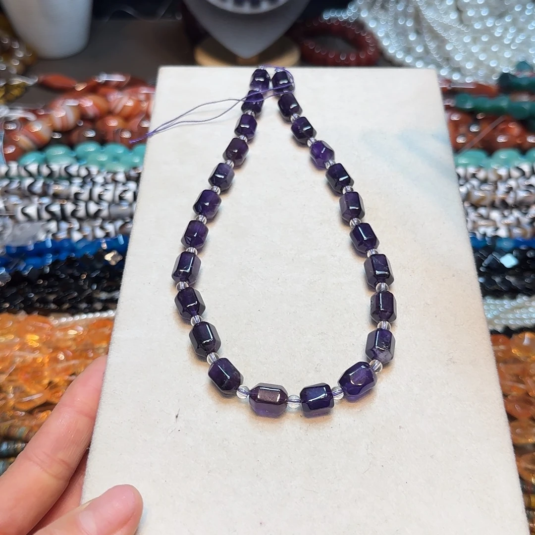 玛瑙/玉髓合金珠宝半成品乌拉圭紫水晶一条