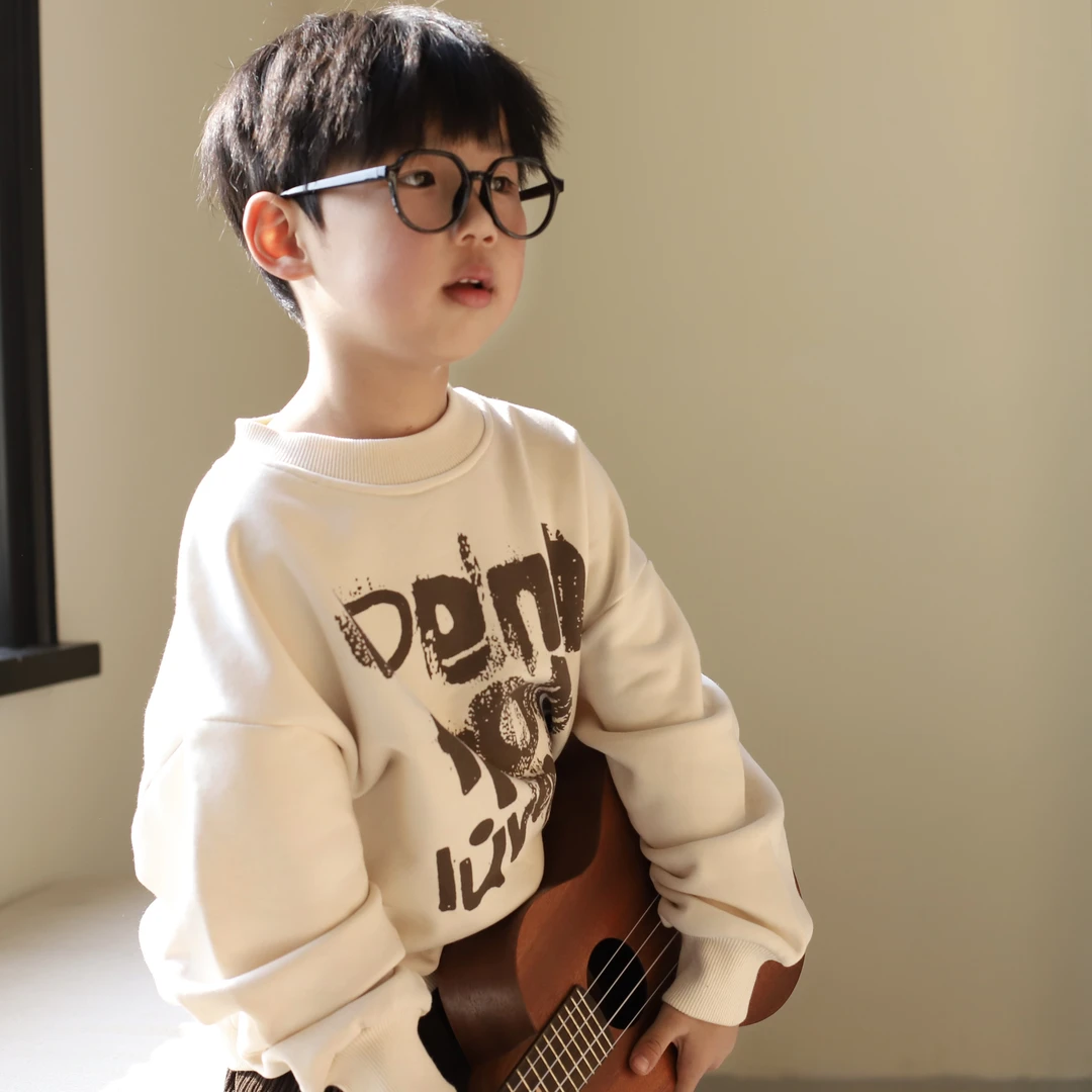 儿童韩版新款时尚字母长袖卫衣男女中大童春款精品卫衣