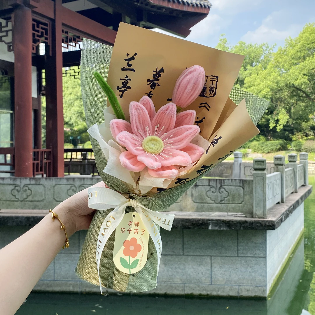 创意礼物2025年新款送老师成品手工制作创意编织扭扭棒国风荷花