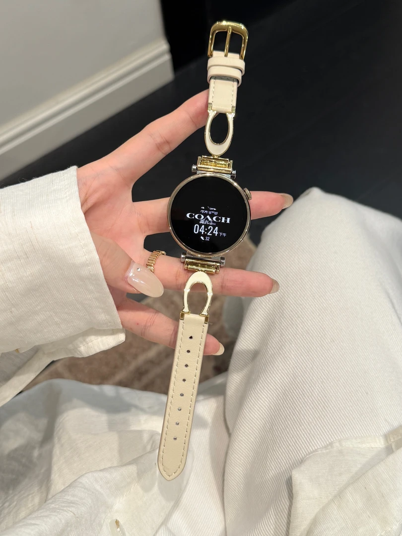 新款U字扣滴胶拼皮质表带适用华为WATCH5gt5gt4watch4watch3女新