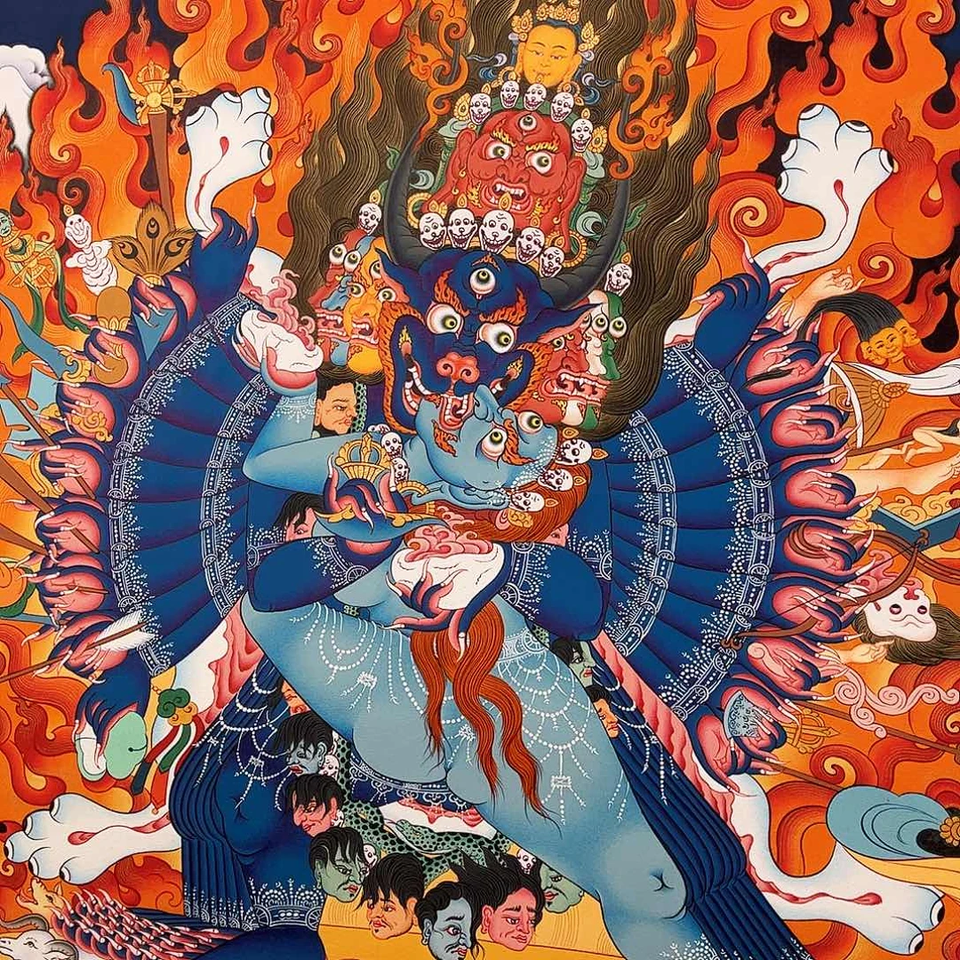 a***生装裱画尼泊尔手绘唐卡画芯