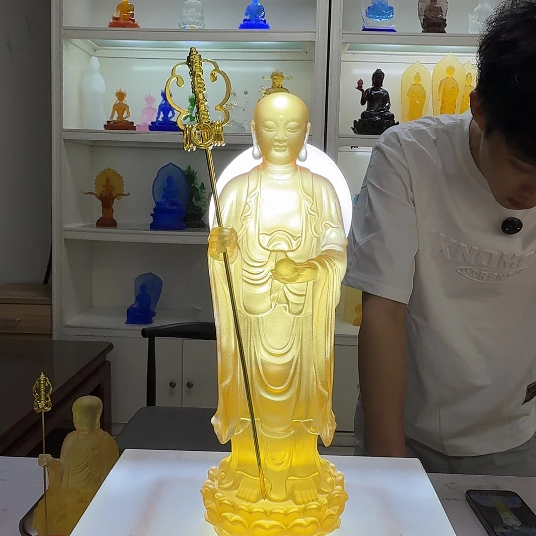 琉璃古法琉璃22公分地藏王菩萨