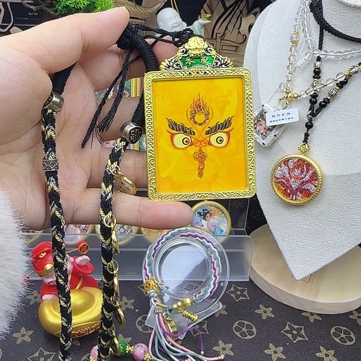 花岗石合金双面唐卡黄财神➕五条➕双面壳子➕绳子