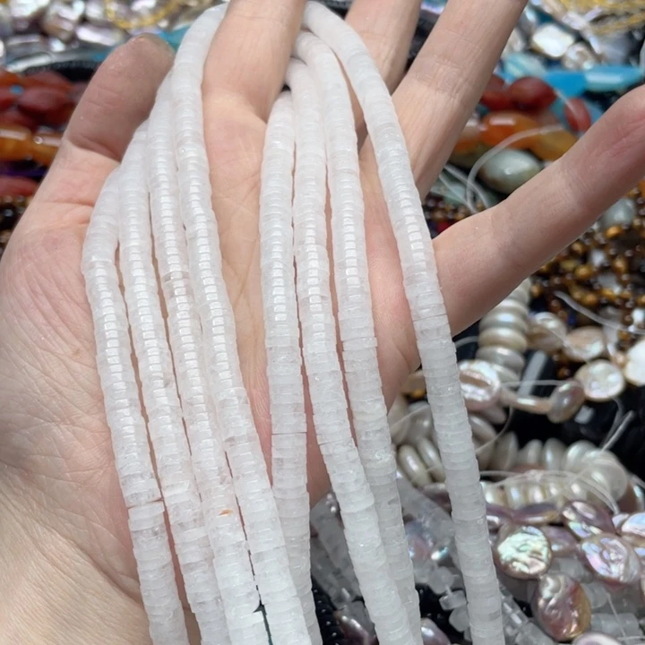 玛瑙/玉髓合金珠宝半成品一条6m白水晶隔片