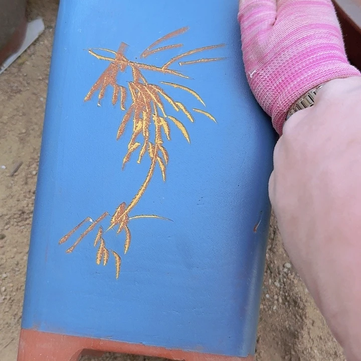 紫砂17蓝四方佳品花哦