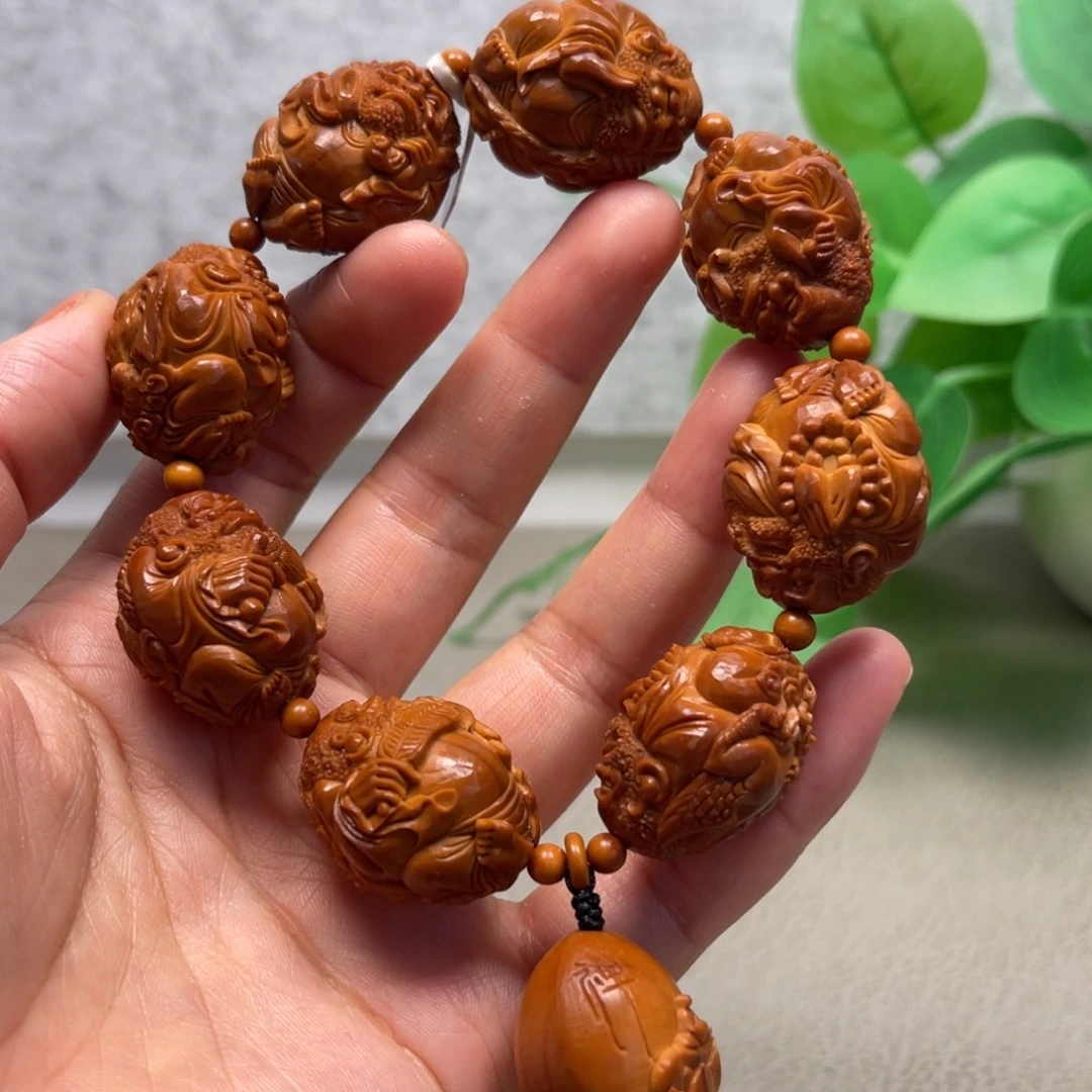 吊坠橄榄核骑兽达摩
