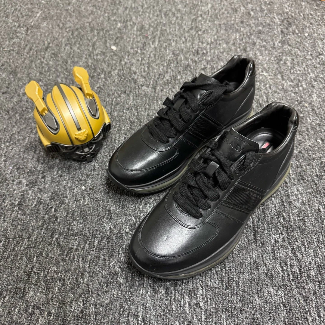 99新 Prada/普拉达 /41码（推国42/42.5）/黑色气垫休闲鞋/公价7200