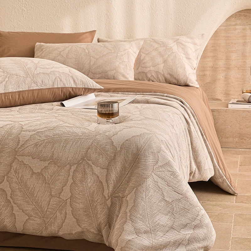 色织提花工艺百分百纯棉全棉四件套床单被套三件套双人床上用品