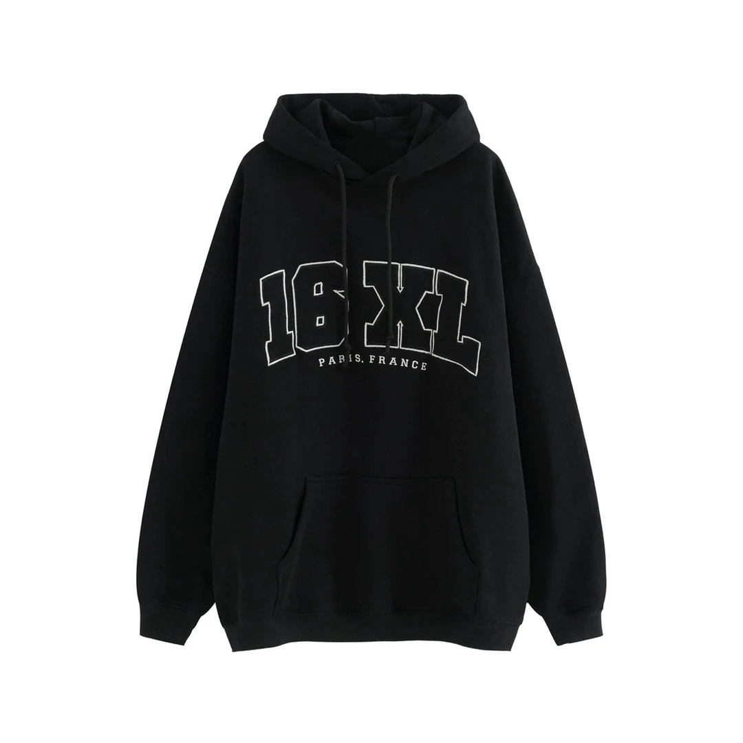 重磅美式字母连帽卫衣550G全棉毛圈男友风