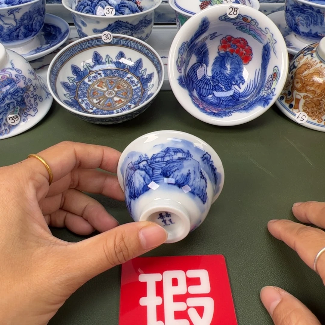 陶瓷景德镇纯手工纯手绘茶具木木