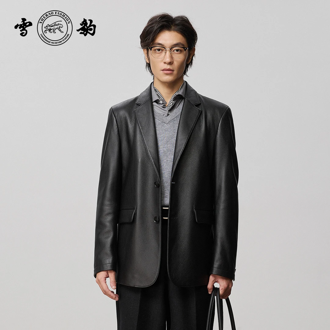 【雪豹】鹿皮皮衣西装款85355春秋款时尚休闲好看简约大气