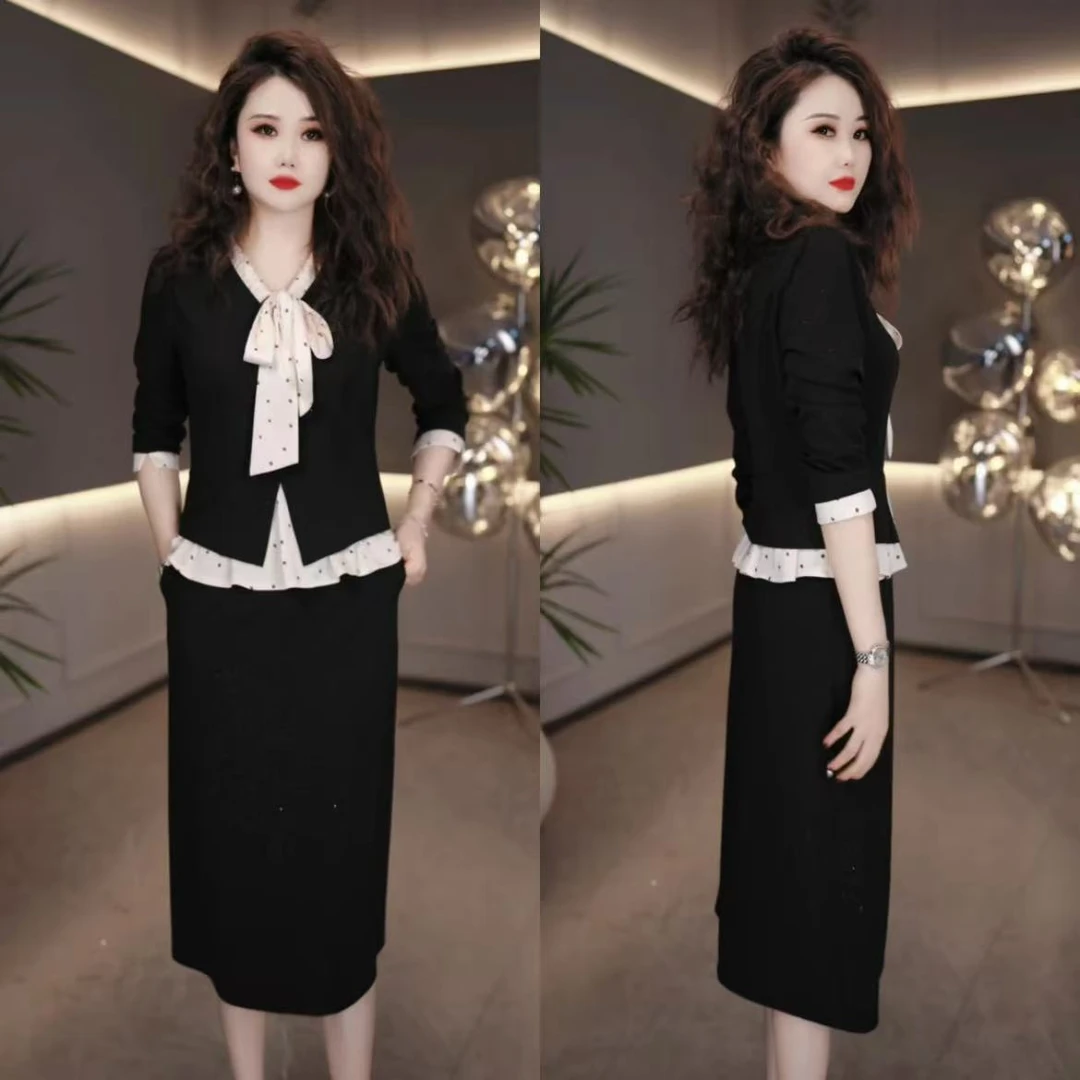 【连衣裙】早秋新款洋气时尚优雅显瘦设计感气质名媛长袖连衣裙