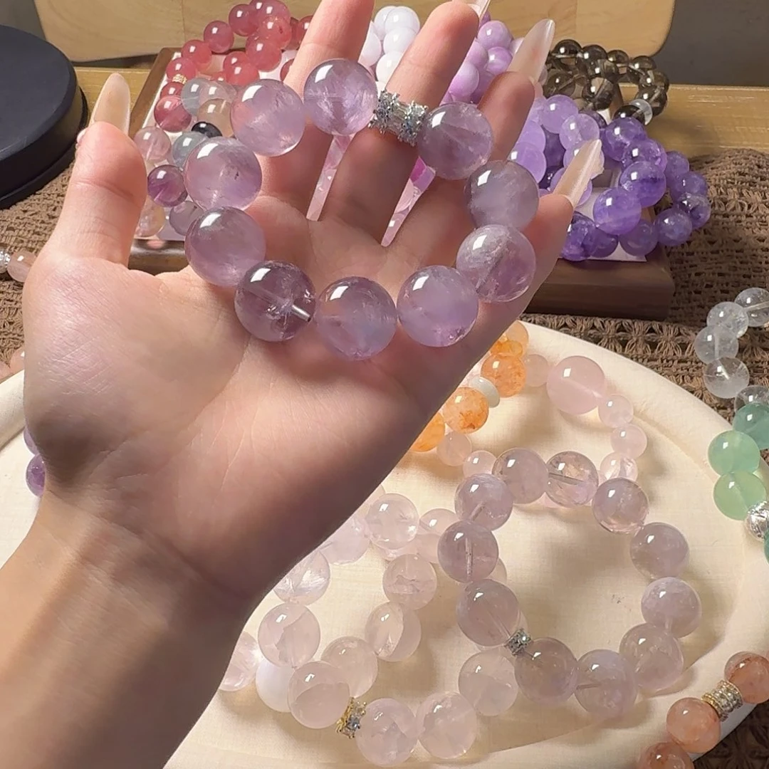 可***睡水晶手链未镶嵌紫兔毛18卡