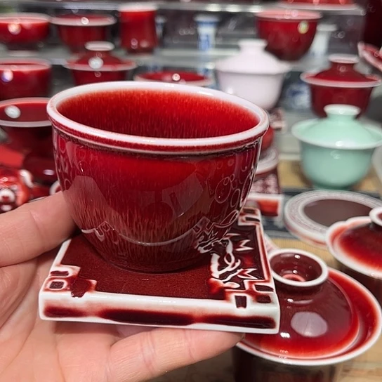 景德镇陶瓷郎红缸杯