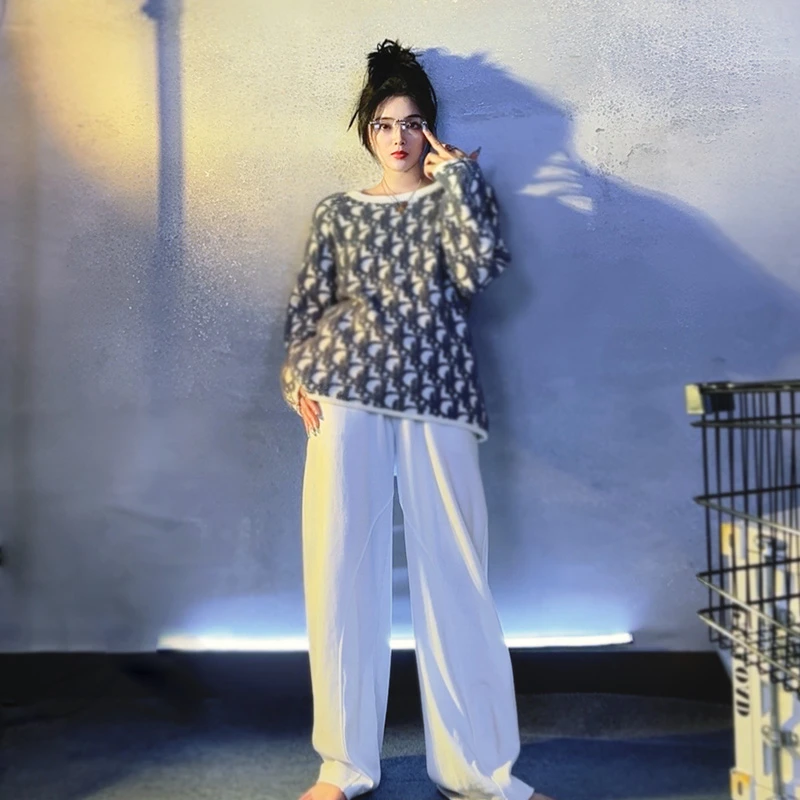 【晓鹿鹿】sonAmoo定制满身提花毛衣秋冬长袖保暖加厚时尚设计4324