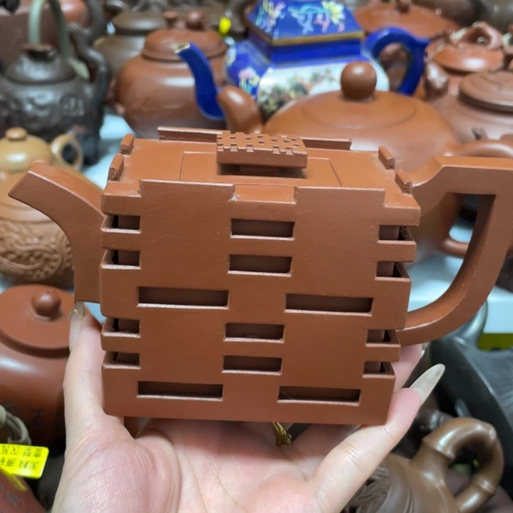 古***庙茶壶本山绿泥紫砂艺术作品