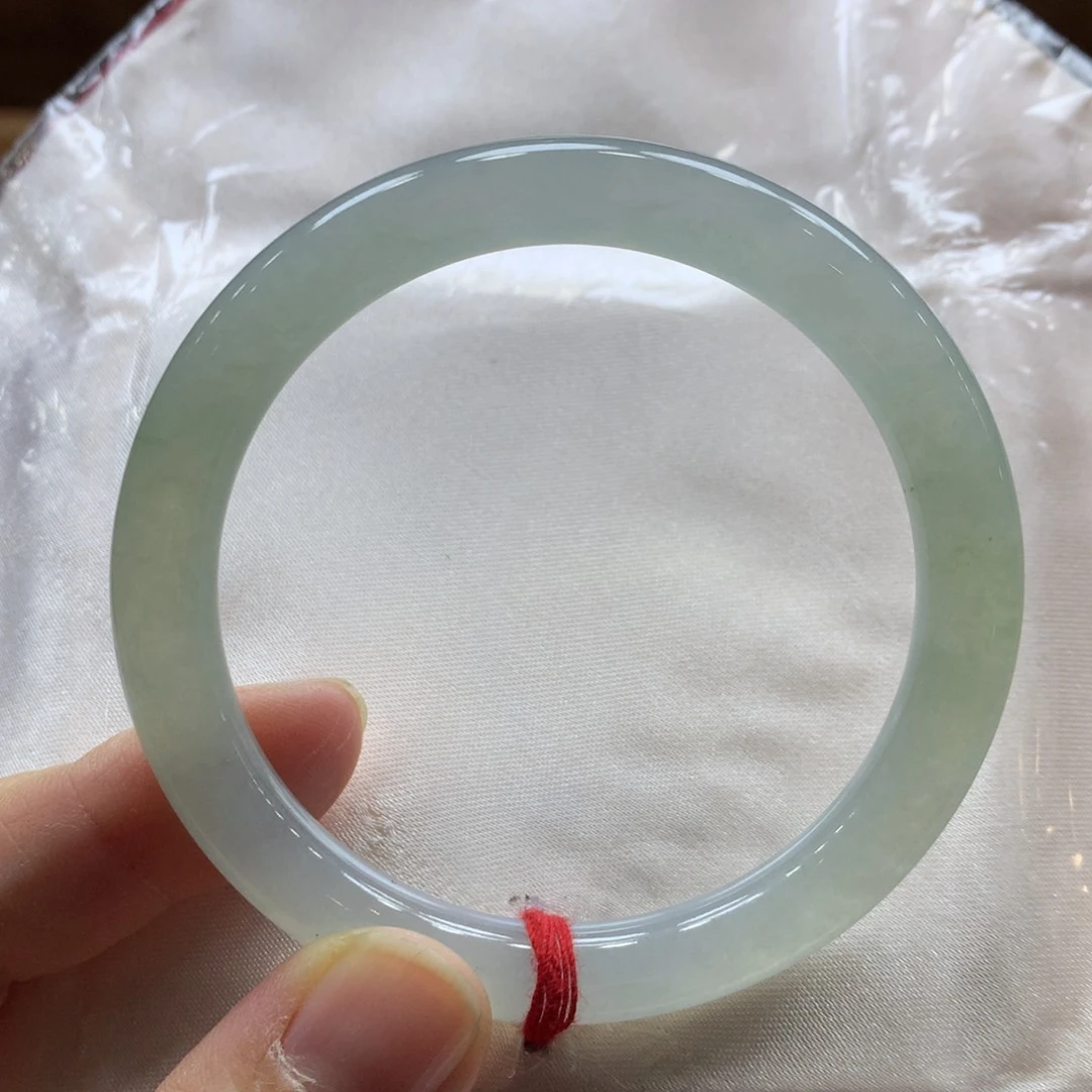 翡翠手镯未镶嵌54-55冰晴绿圆条