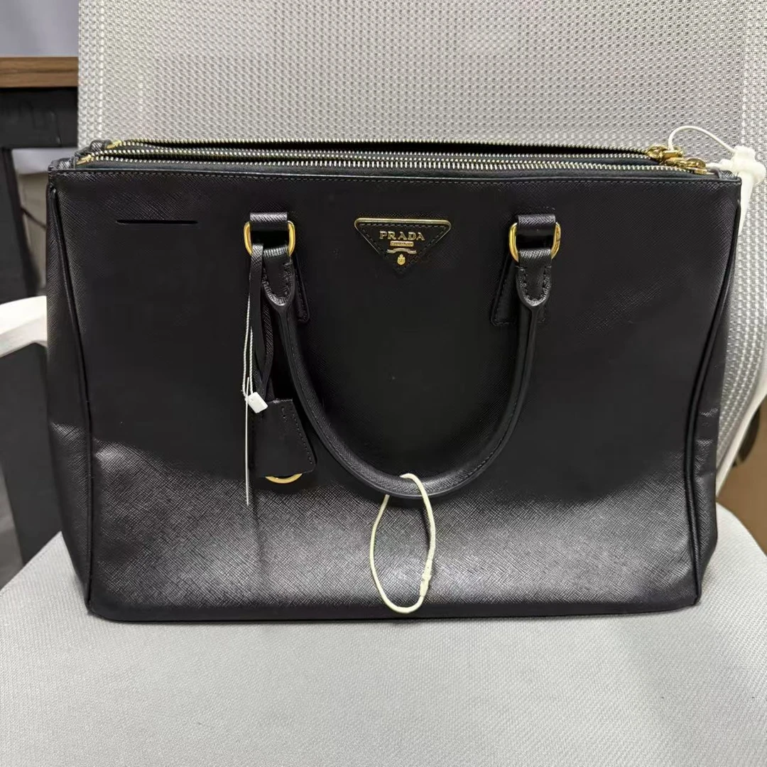 95新 Prada/普拉达 黑色大号杀手托特包/