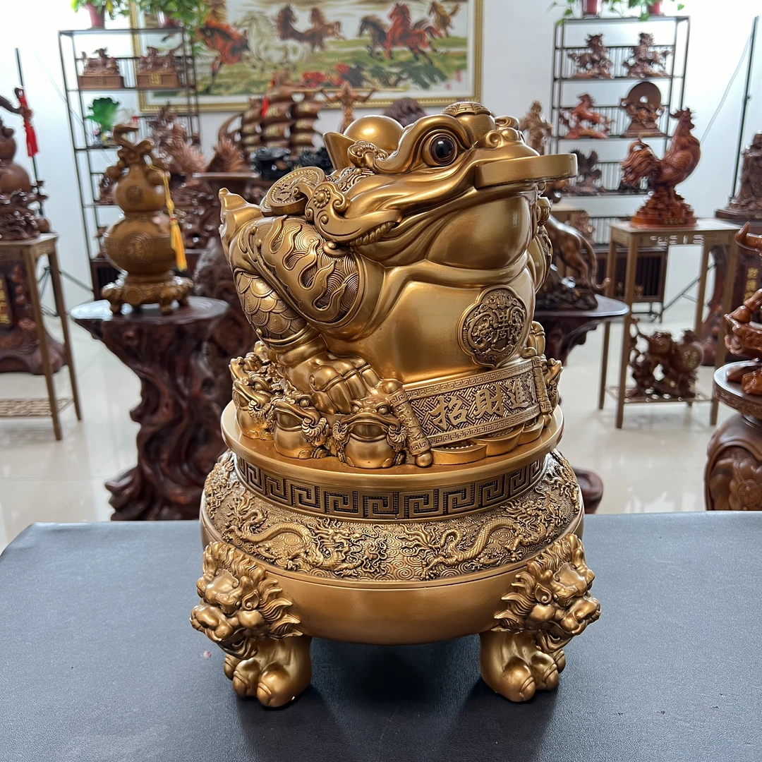 鎏金铜金蟾招财摆件客厅三足家居办公室蟾蜍装饰金蝉开业礼品店铺