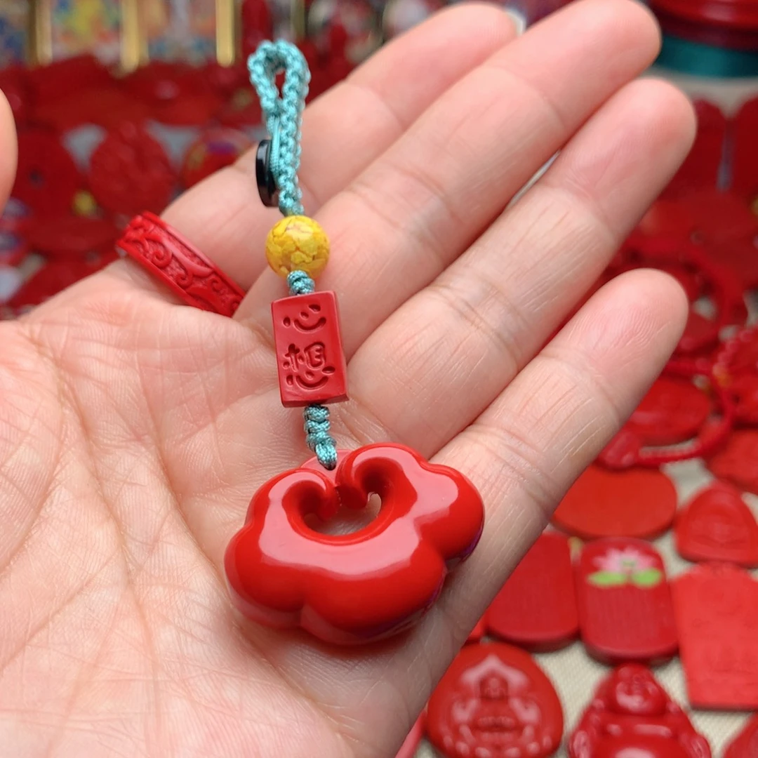 天然辰砂工艺品朱砂钥匙扣