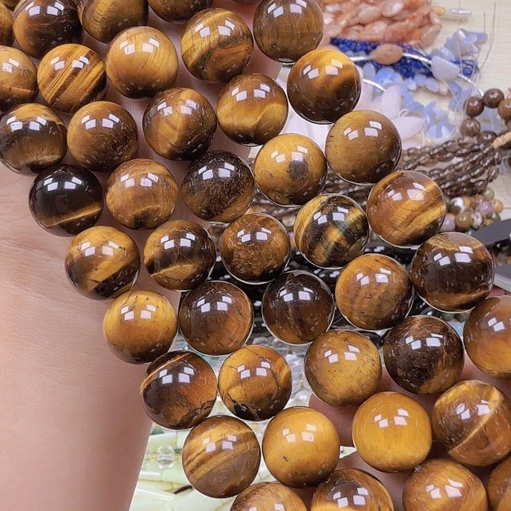 水晶珠宝半成品未镶嵌卡14闪电纹黄虎一条