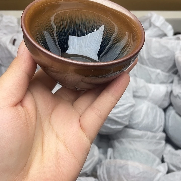 茶盏建窑建盏主人杯兔毫束口