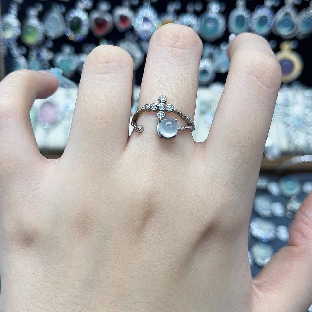 岫玉银S925镶嵌戒指福利款