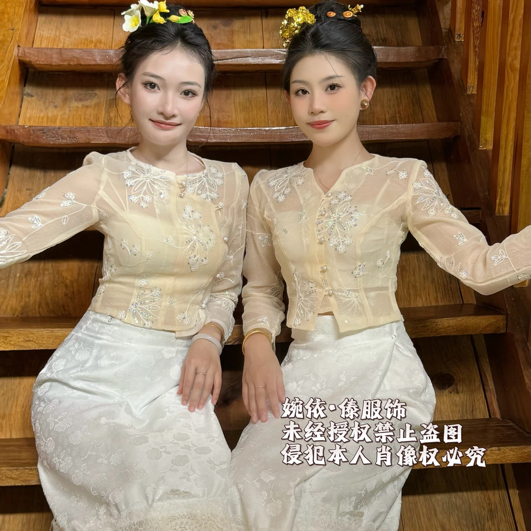 新款仙气傣族布料 （裙子已拼接） 非成品