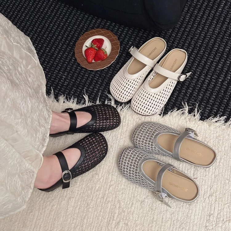 2025春夏款轻奢网红款网面鞋时尚潮流百搭外穿镂空27-6