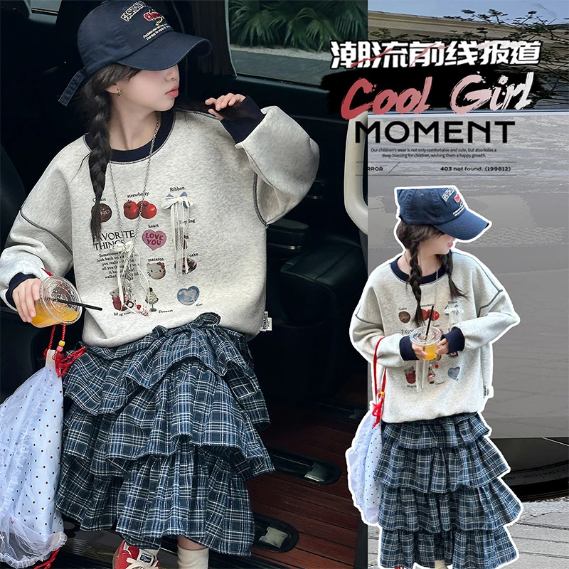 女童洋气卫衣春秋季新款中大童韩版洋气打底衫小女孩网红秋装上衣