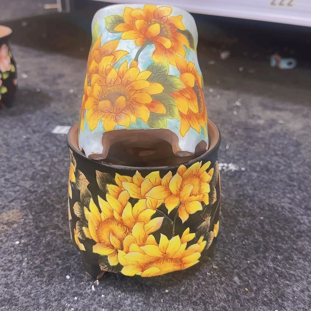 缸龙*豆陶瓷花盆精品花盆
