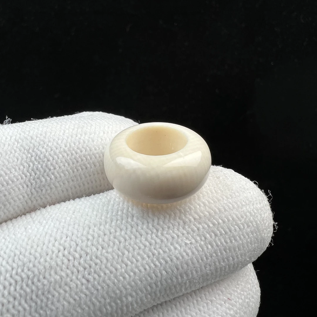 S1408天然猛犸牙跑环戒指内径9.6mm支持鉴定 假一罚四