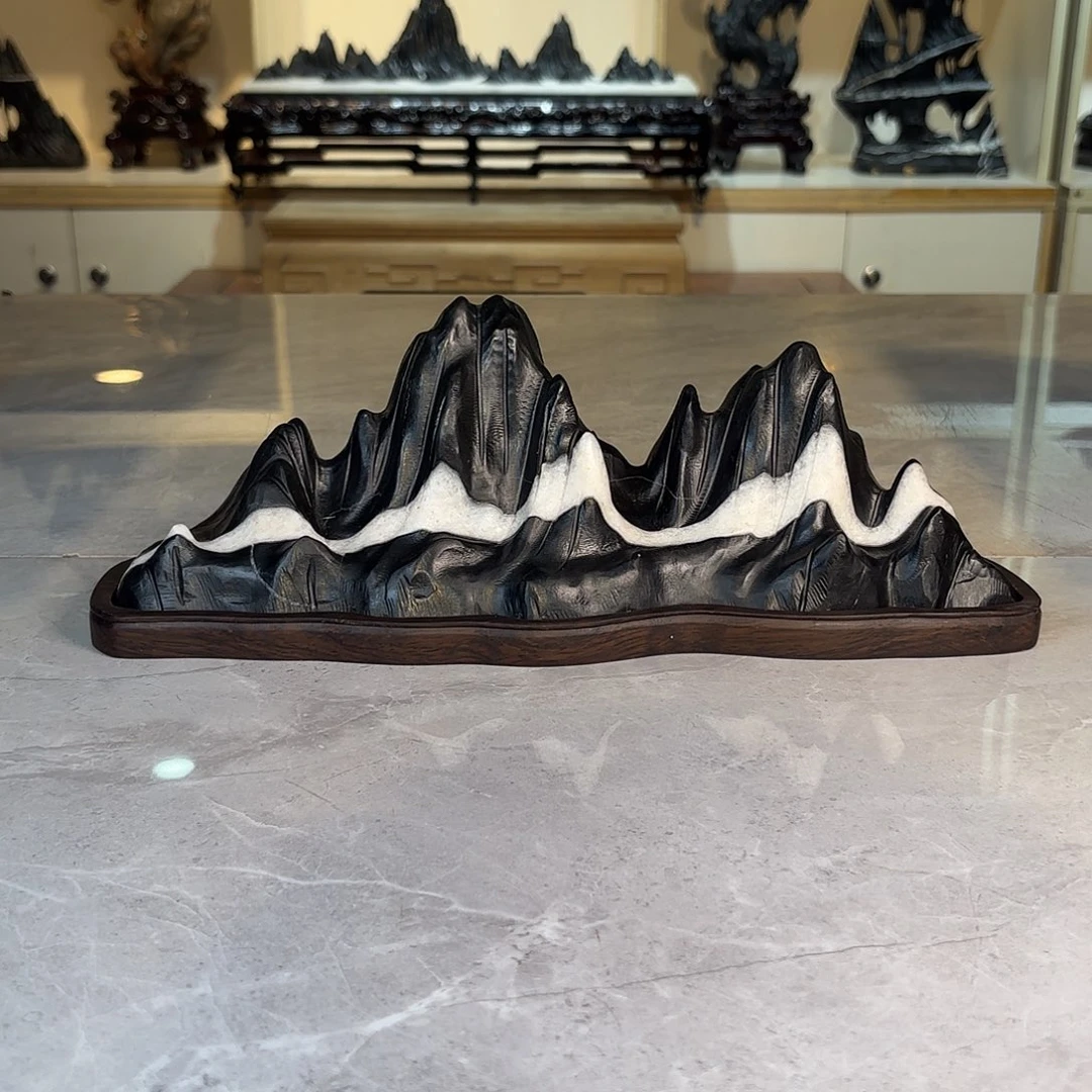 高***校灵璧石手工雕刻奇石摆件