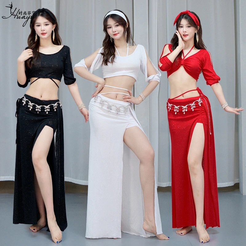 新多样化肚皮舞练功服春秋新款性感东方舞舞蹈服长裙套装表演出服