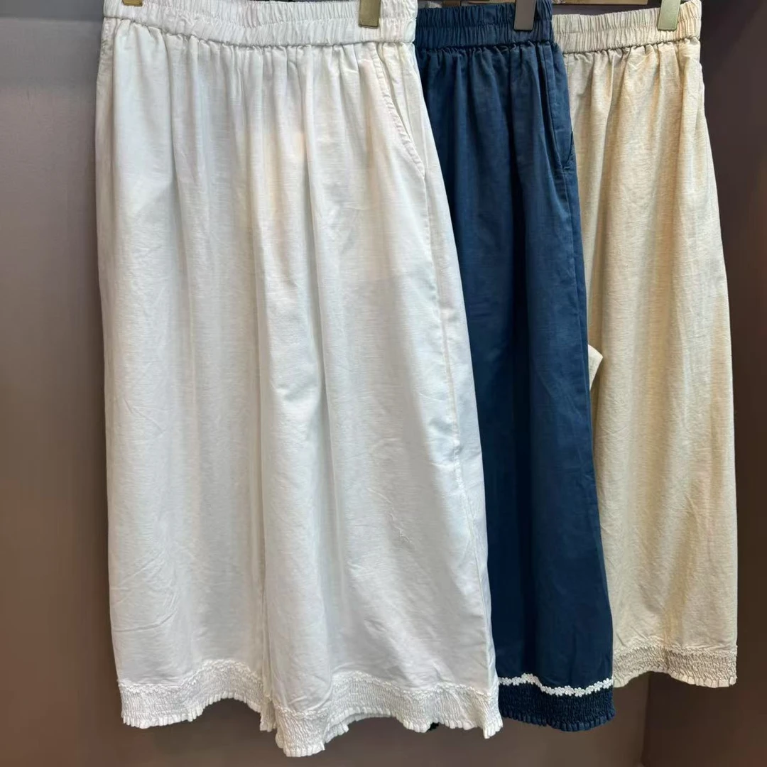 K7130 高腰休闲风微弹力夏季通勤休闲裤休闲女士阔腿裤百搭