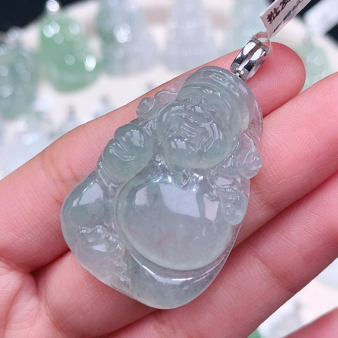 颈饰18K金镶嵌翡翠37.9-26.4-6.8