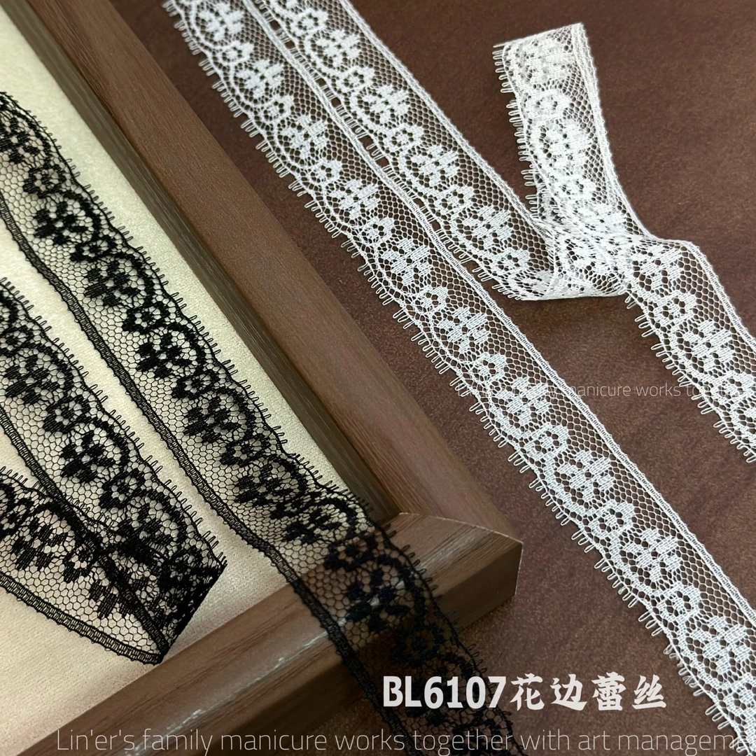 BL6107性感黑白花边长条蕾丝带（满28元包邮，偏远除外）美甲饰品