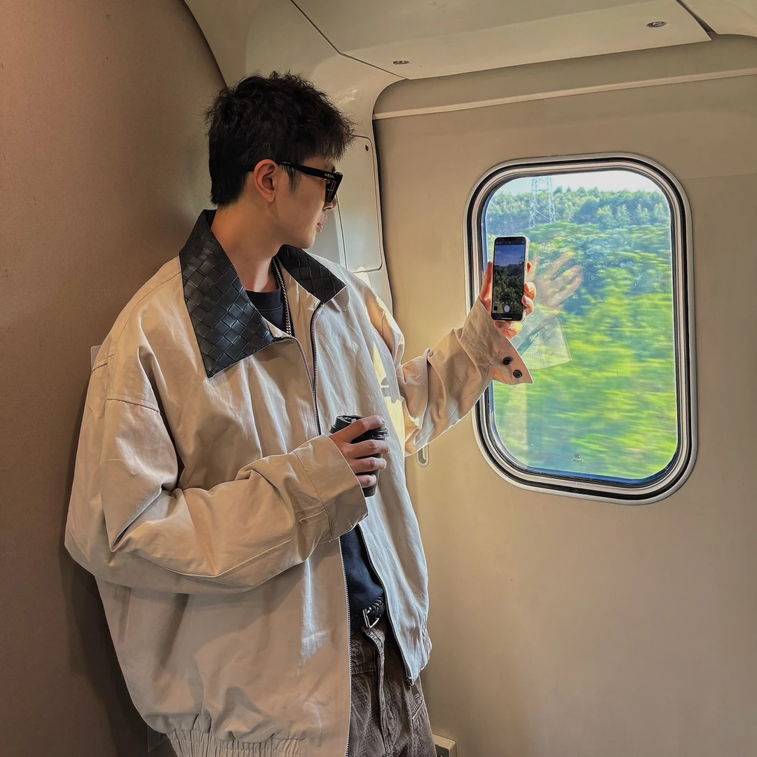 TYD光洙穿搭 “Barnfit"巴恩风编织皮革阔版翻领工装夹克41MG-8143